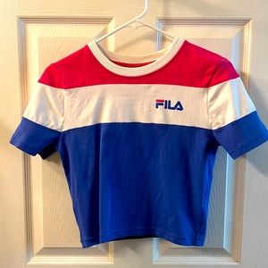 💕adorable FILA Maya stretch crop tee RARE HTF  🏳️‍⚧️
